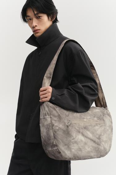 Zara 做舊效果尼龍包 - 灰色 - 圖片 0