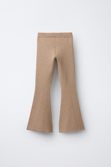 FLARE RIBBED LEGGINGS - Mid-camel by Zara - Image 1