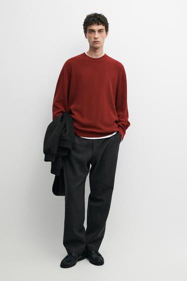 Zara Round neck knit sweater - Neon pink - Image 0