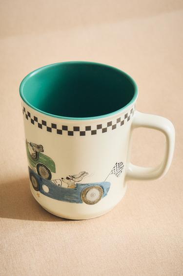 CHILDREN'S CERAMIC MUG WITH RACER DOG - Multicoloured by Zara