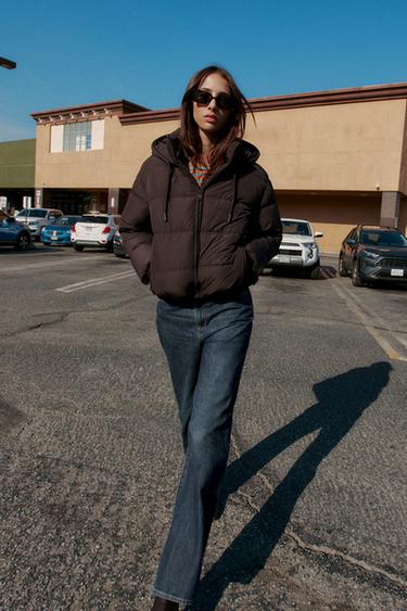 SHORT WATER-REPELLENT WINDPROOF PUFFER ANORAK - Brown by Zara - Image 5