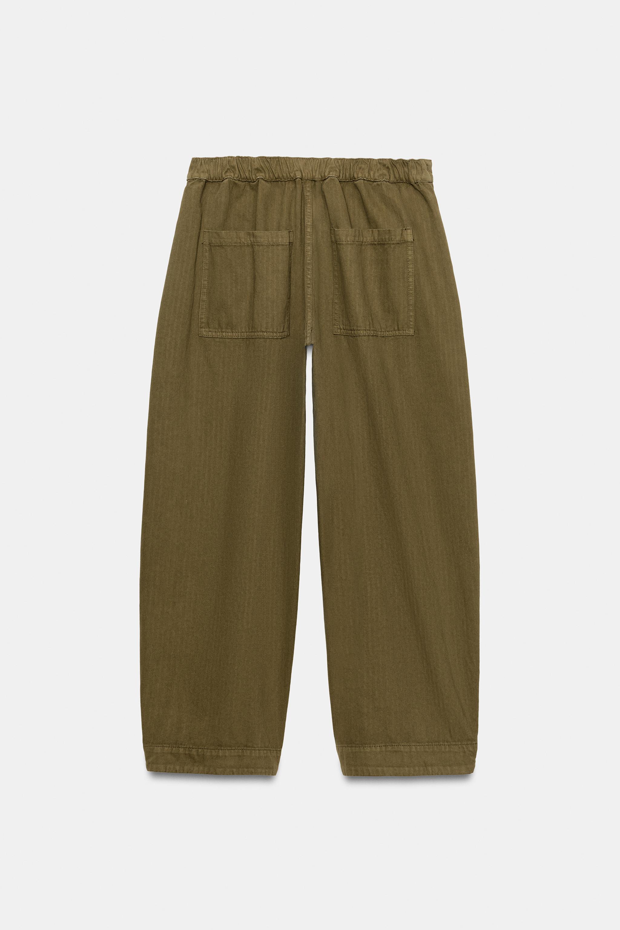 ZW COLLECTION BARREL PANTS - Khaki | ZARA United States
