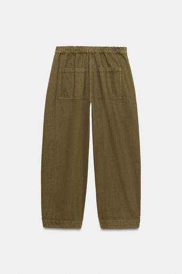 ZW COLLECTION BARREL TROUSERS - Khaki by Zara - Image 7