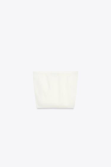 TOP BANDEAU EN MAILLE UNIE - Écru de Zara - Image 4