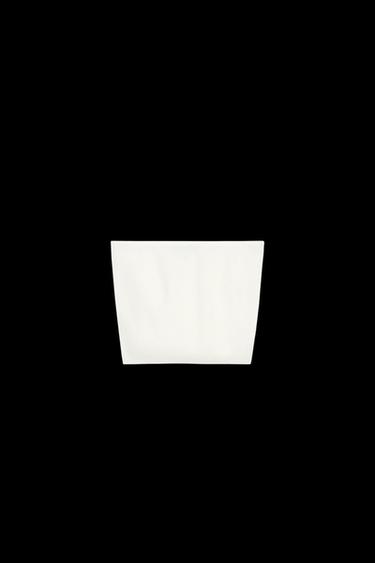 PLAIN KNIT BANDEAU TOP - Ecru by Zara