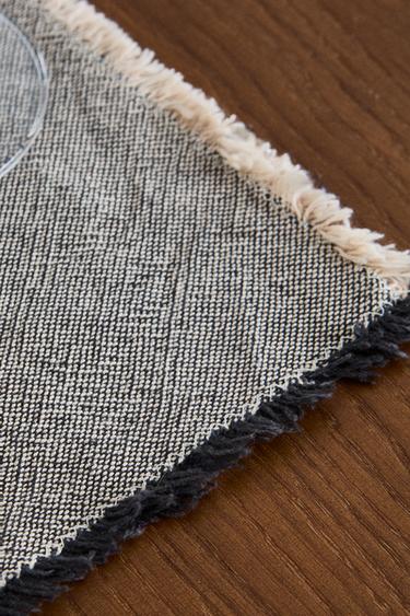FRINGED PLACEMAT - Grey / Beige by Zara - Image 3