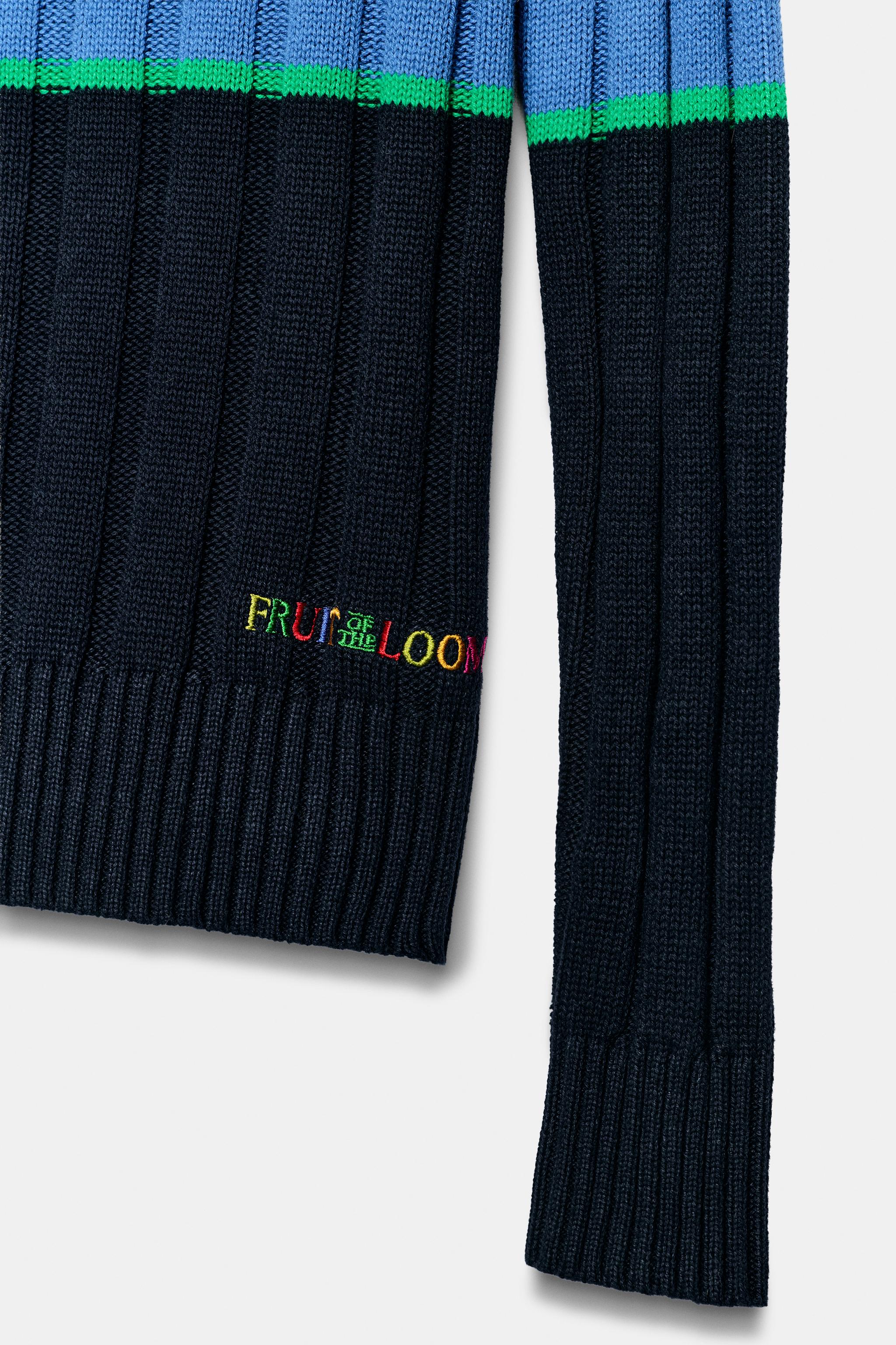 Zara ÇİZGİLİ FRUIT OF THE LOOM™ TRİKO KAZAK görsel 4