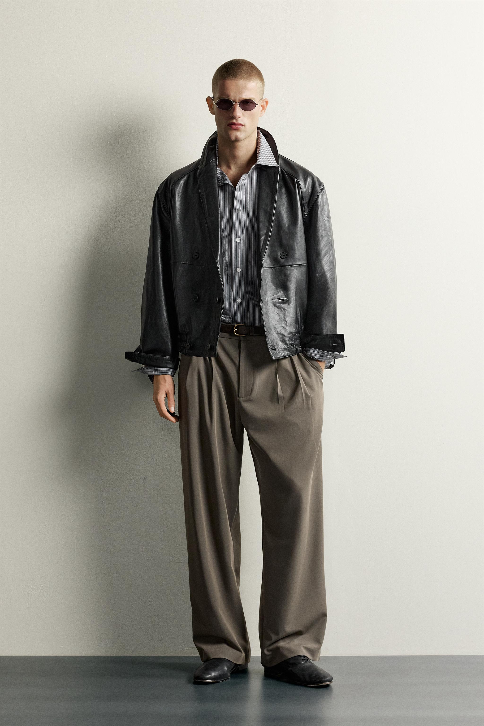 クロップドフィット レザーブレザー - ブラック | ZARA Japan / 日本