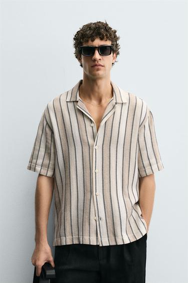 GEOMETRIC JACQUARD SHIRT - Beige by Zara