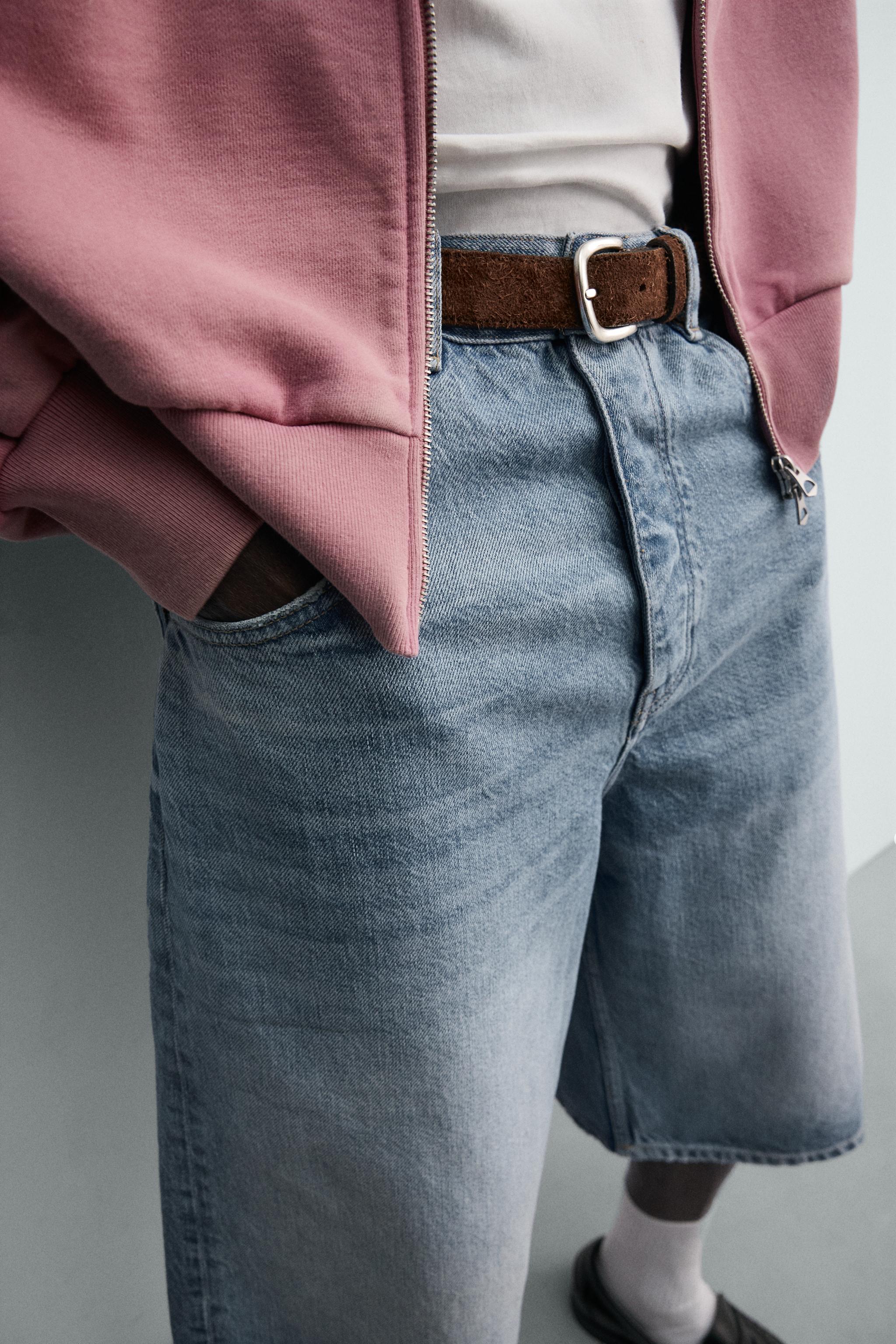 バギーフィットデニムバミューダパンツ - ブルー | ZARA Japan / 日本