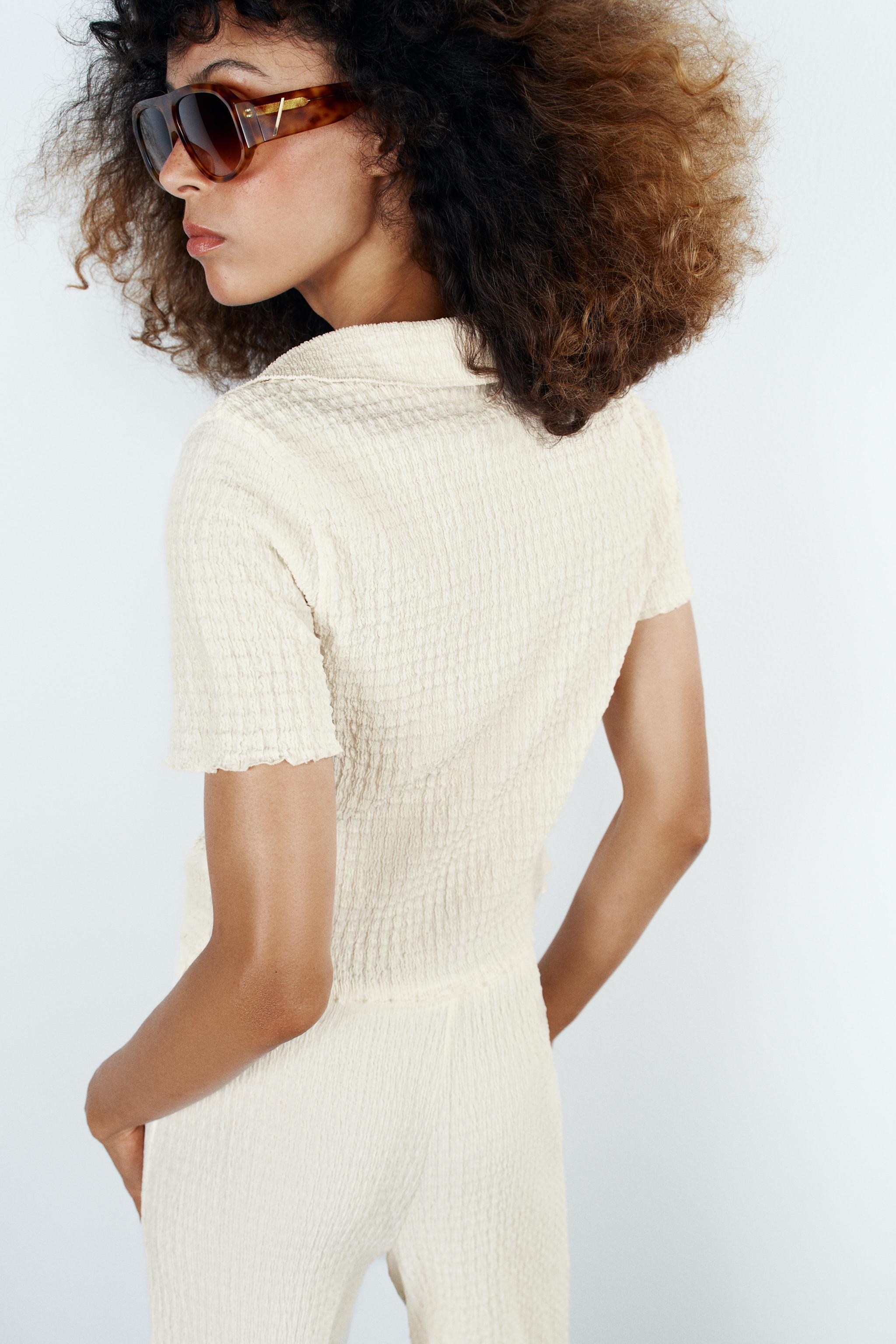 TEXTURED CROP TOP - thumbnail 4