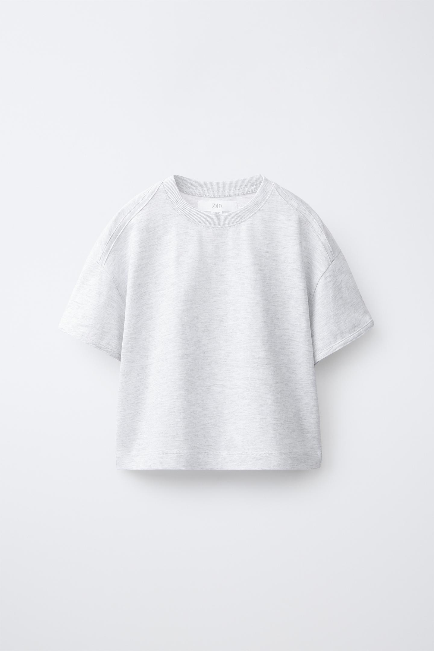 Детская футболка Zara Plain, цвет: Серый меланжевый — фото 2