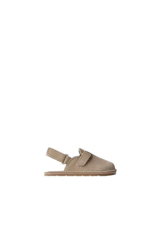 Zara LEATHER BAREFOOT CLOGS - Sandy Brown - Image 0