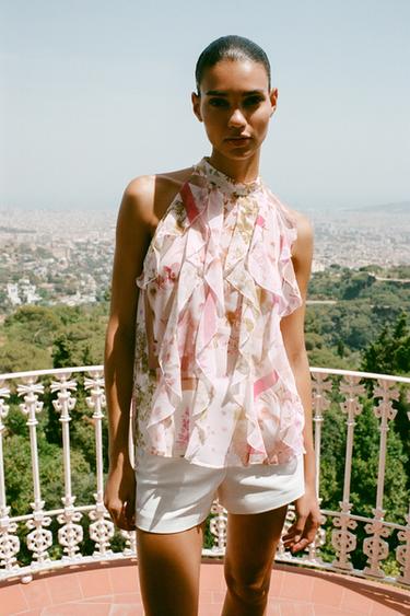 TOP À VOLANTS IMPRIMÉ FLORAL - Multicolore de Zara - Image 2