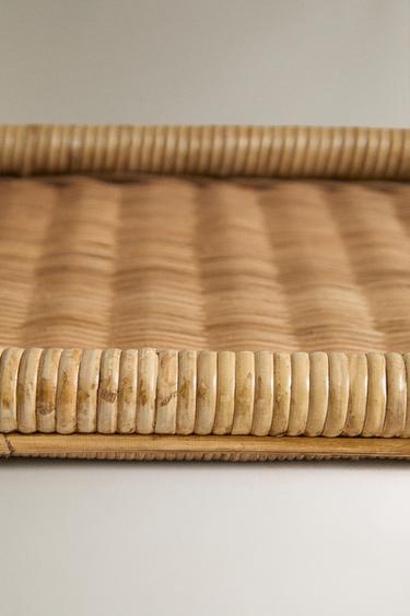 PLATEAU ROTIN RECTANGULAIRE - Beige clair de Zara - Image 3