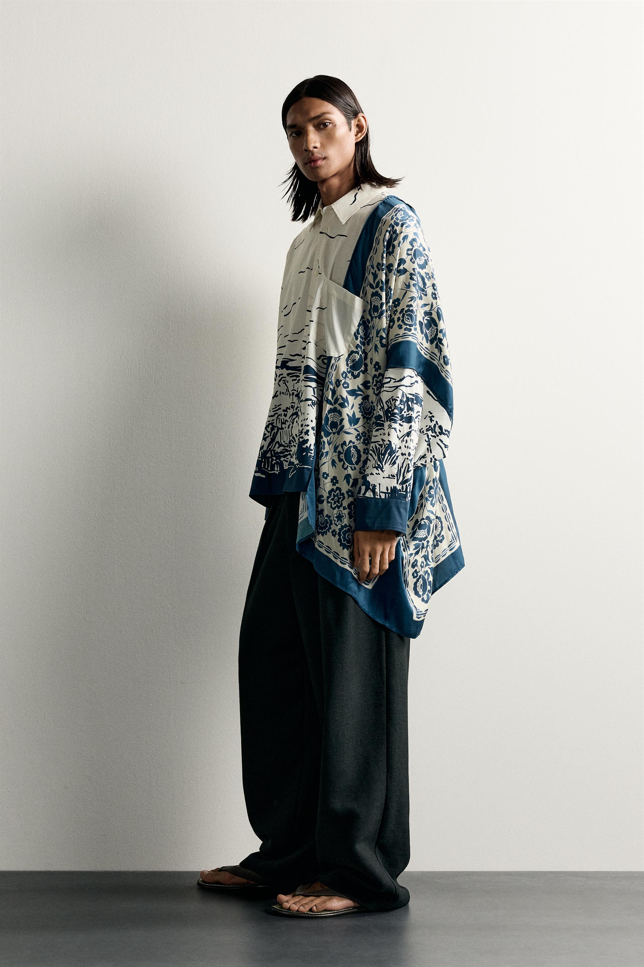 Мужские рубашки Zara LIMITED EDITION PRINTED OVERSIZED FIT SHIRT — фото 4