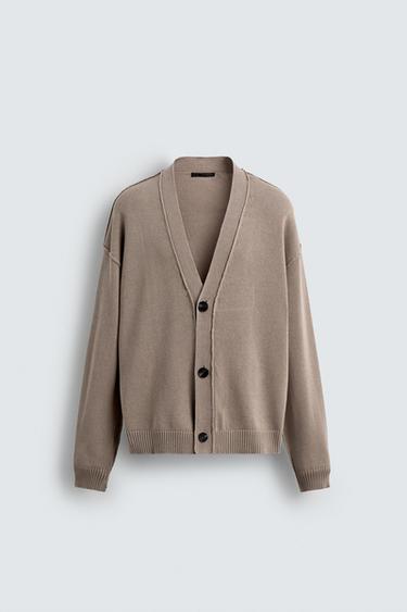 CARDIGAN RÉVERSIBLE EFFET ENVERS - Sable de Zara