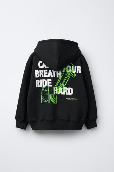 SWEAT À CAPUCHE SKATE FLOCK - Noir / fuchsia de Zara - Image 1