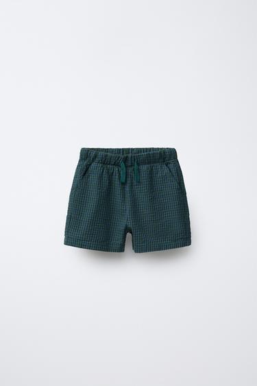 SEERSUCKER BERMUDA SHORTS - Blue green by Zara - Image 0