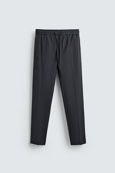 Zara REGULAR FIT JOGGER WAIST PANTS - Blue gray