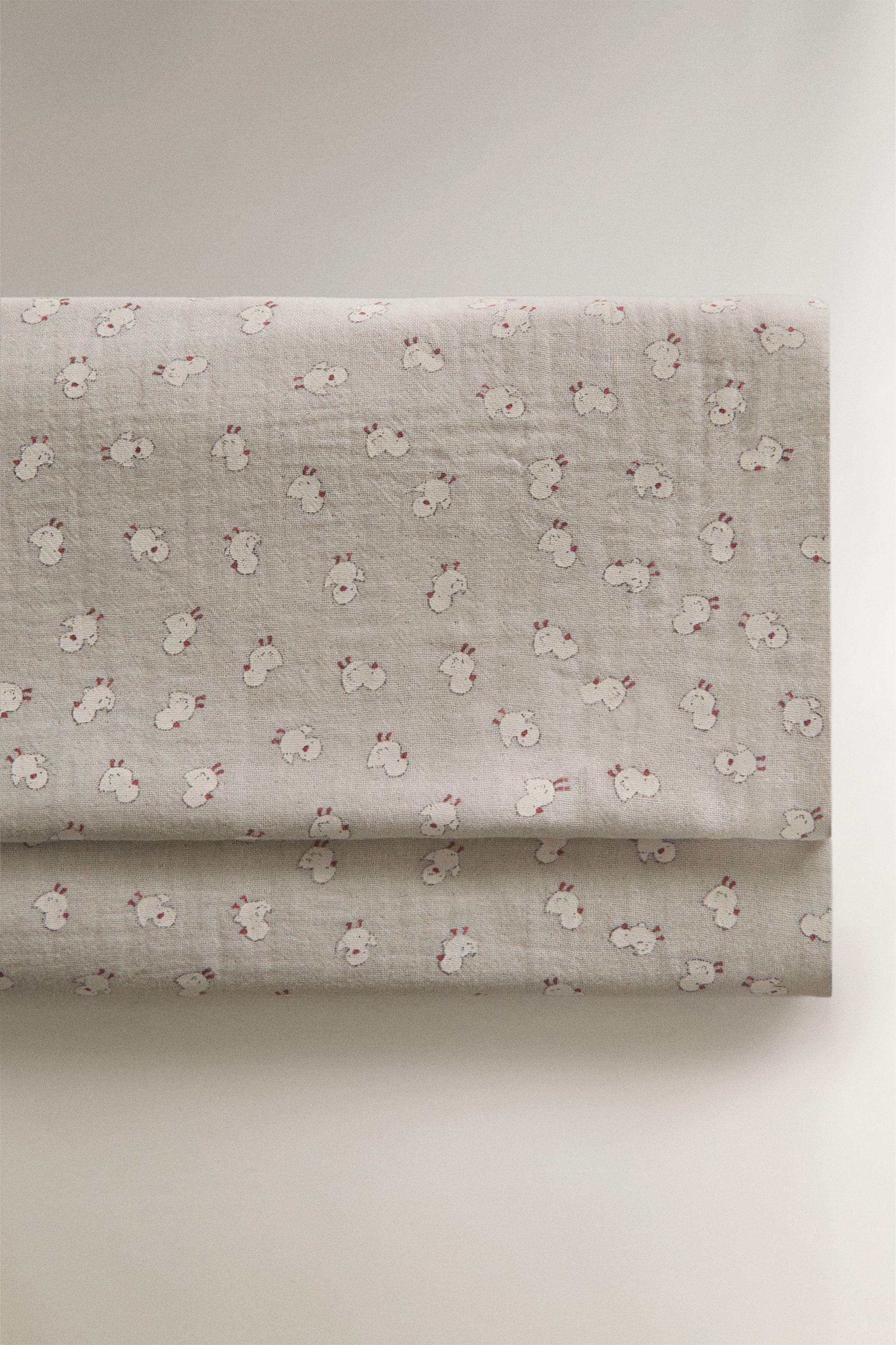 ENSEMBLE DRAPS BÉBÉ COTON GAZE POUSSINS
