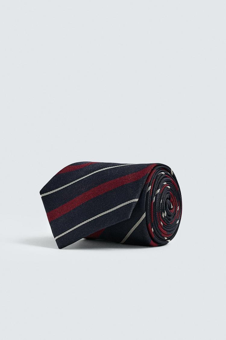 ZARA 100% SILK STRIPED TIE