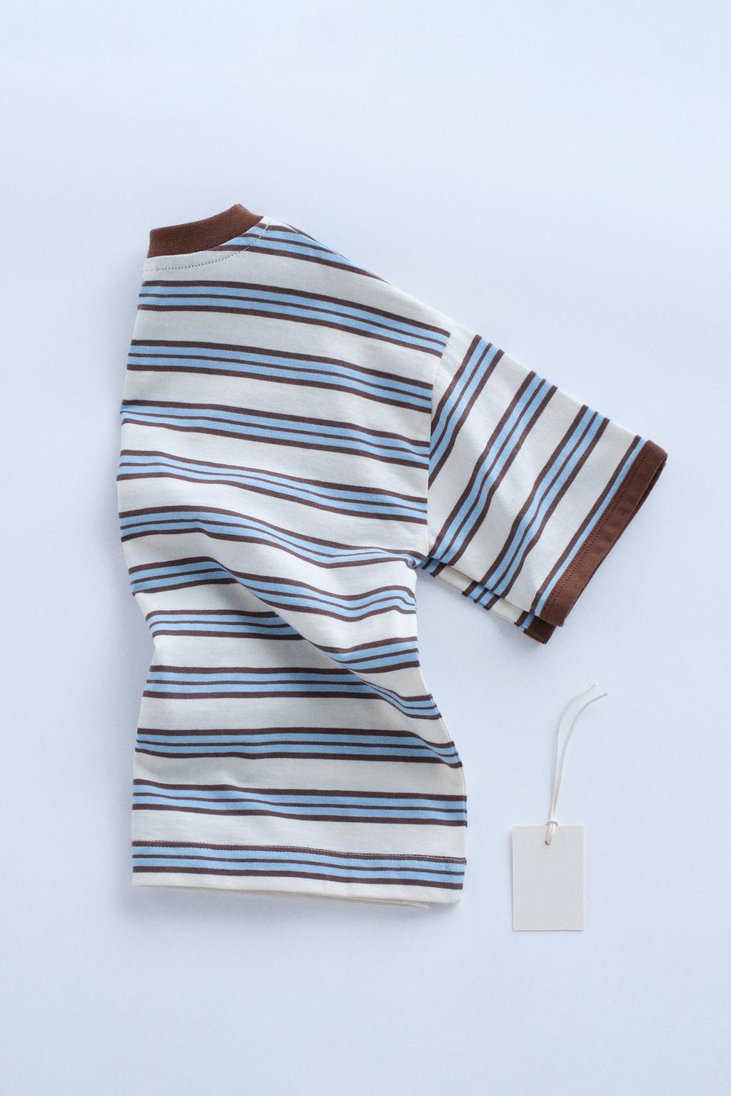 TIMELESZ - CONTRAST TRIM STRIPED T-SHIRT
