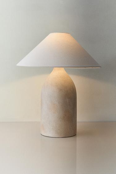 Zara LARGE CERAMIC TABLE LAMP - Ecru