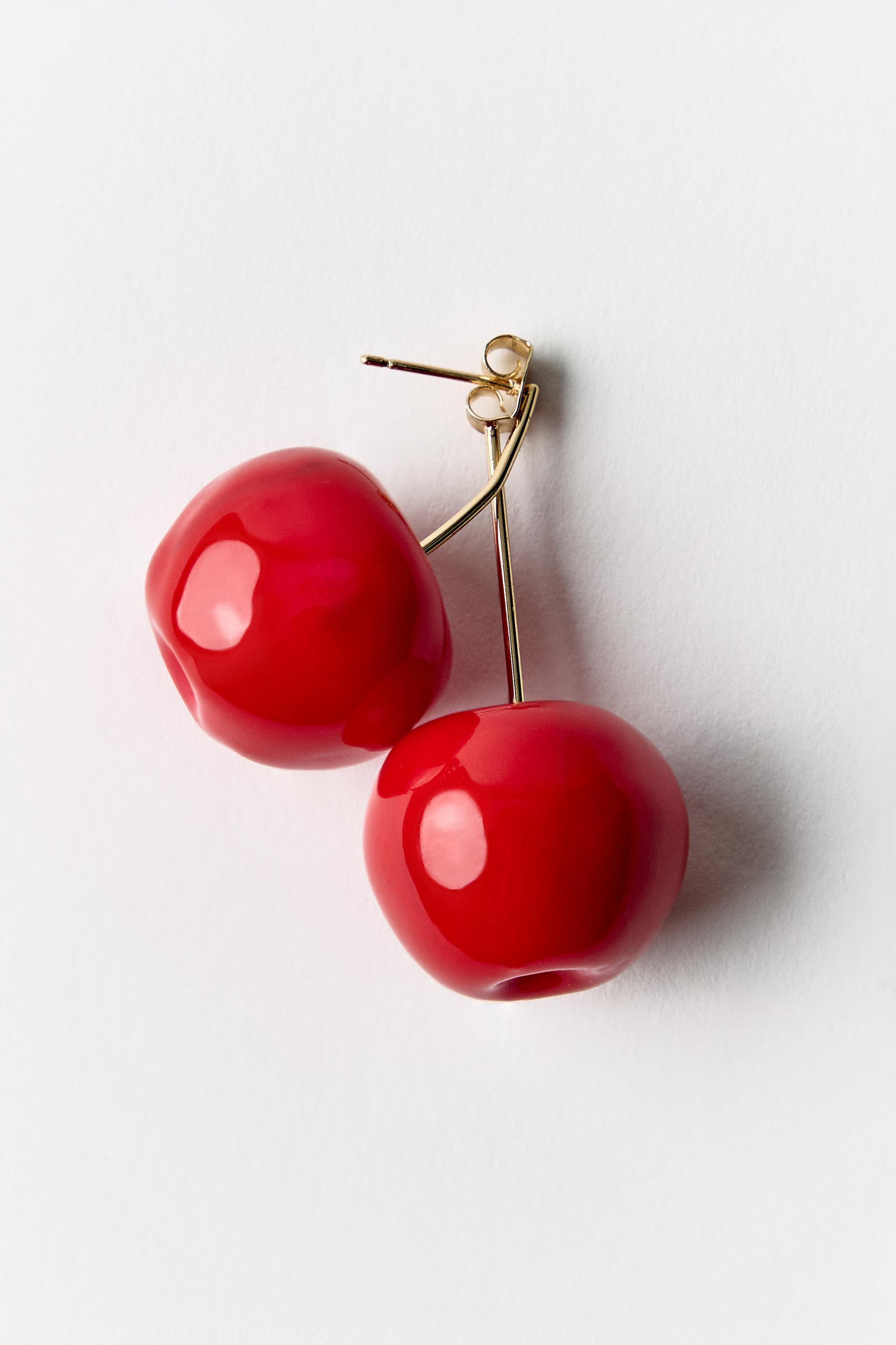 Cherry earrings zara discount