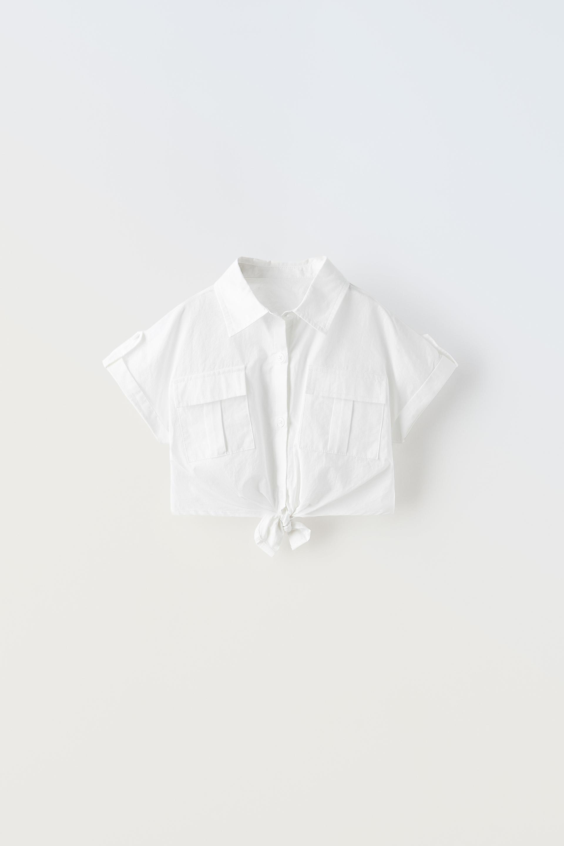 KNOTTED SHIRT White ZARA Thailand knotted-shirt-white-zara-thailand