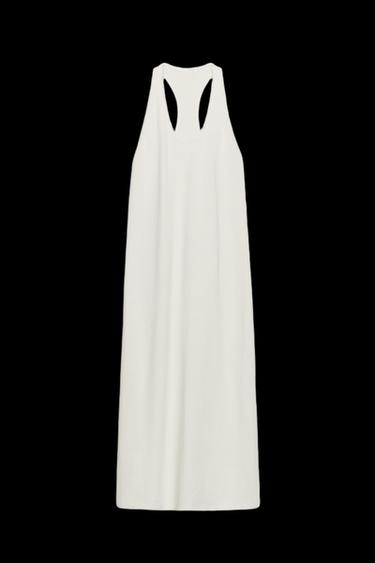 Zara LONG COTTON DRESS - Ecru - Image 0