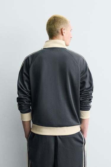 SWEAT ZIPPÉ À BANDES - Bleu de Zara - Image 2