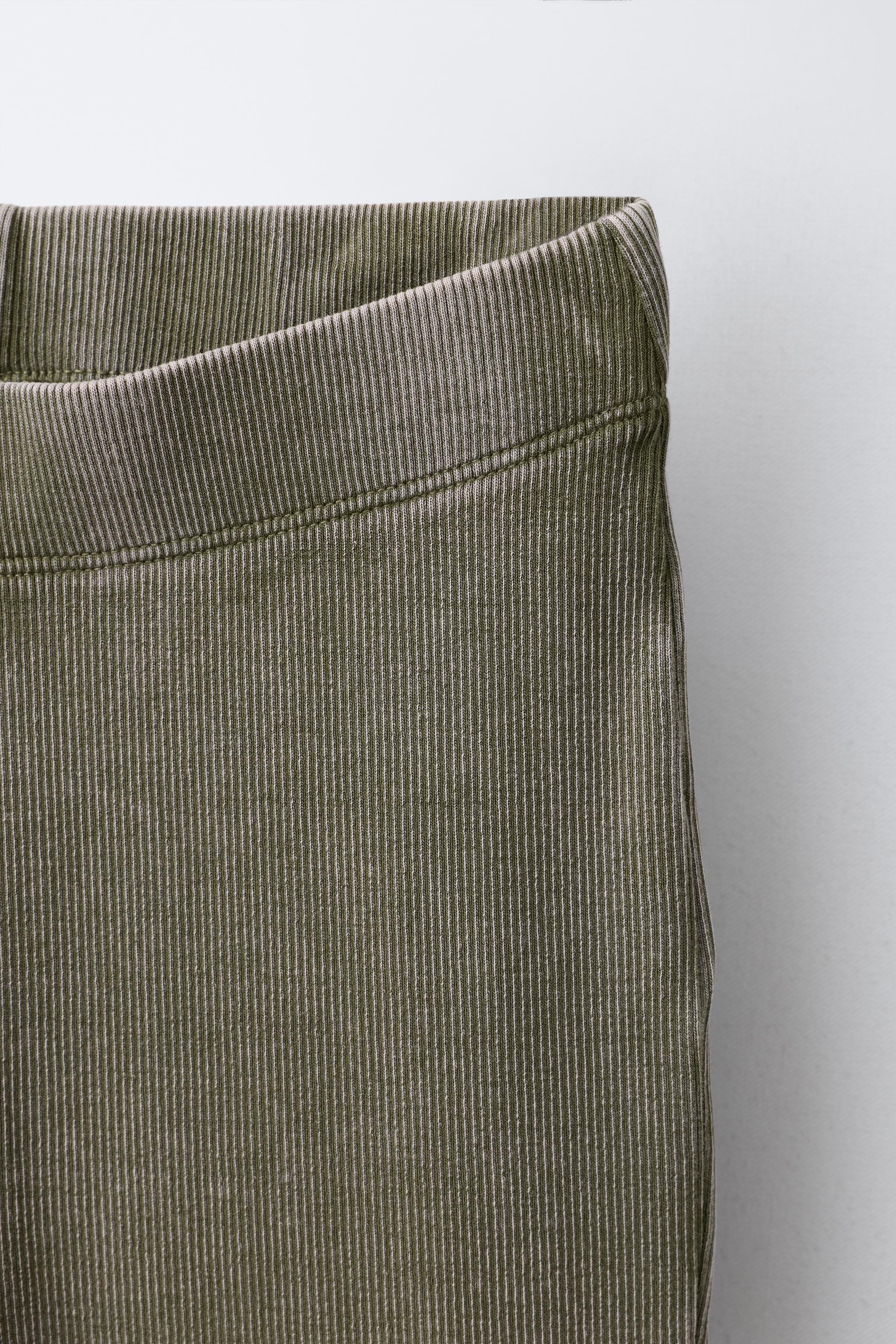 HEAVY WEIGHT T-SHIRT AND WASHED EFFECT RIB FLARE LEGGINGS SET