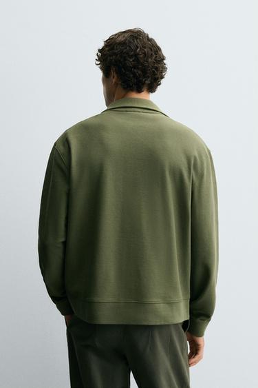 SWEAT LÉGER COL ZIPPÉ - Vert sauge de Zara - Image 2