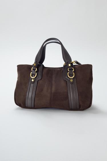 Zara 環扣迷你托特包 - 棕色