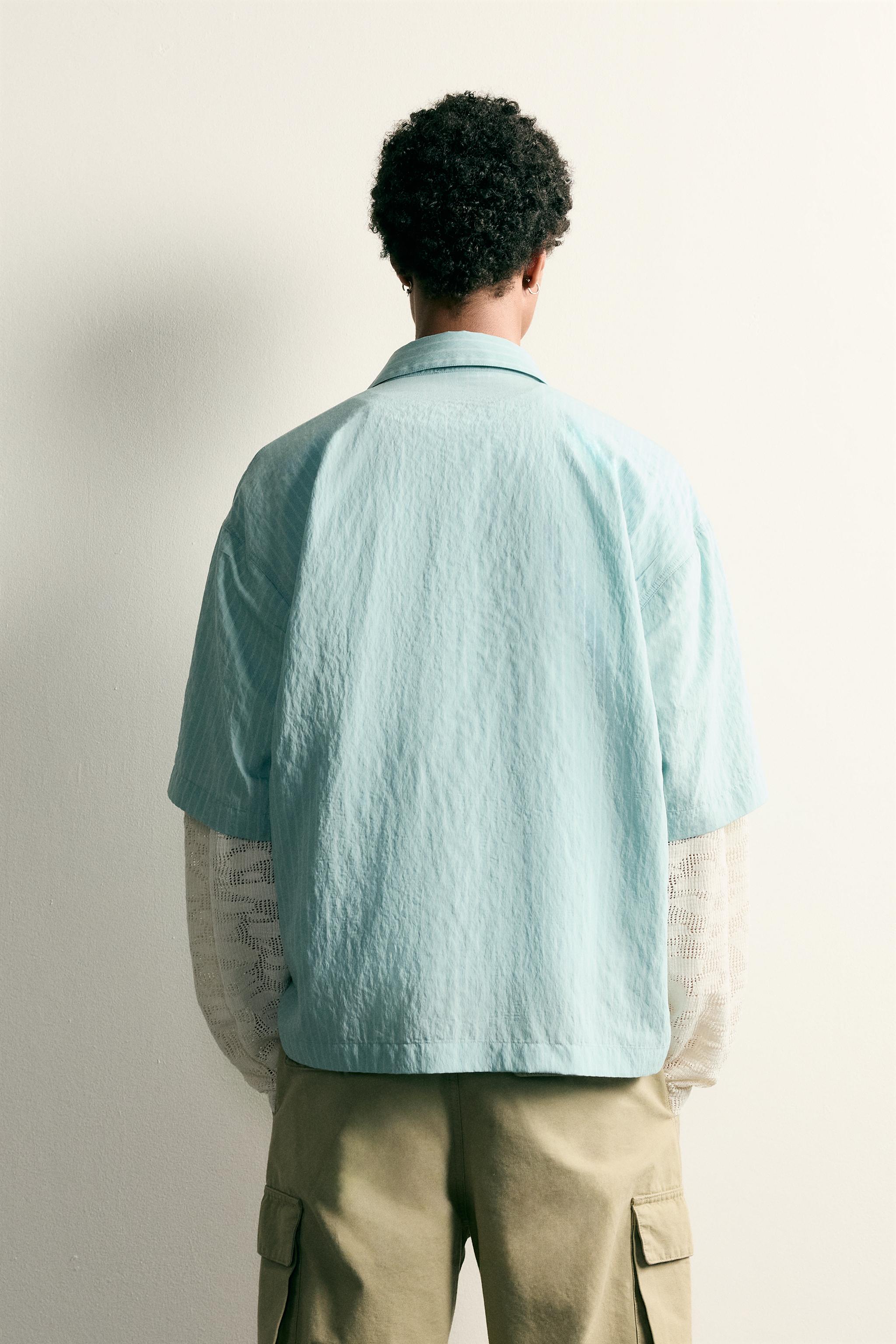 RELAXED FIT SHIRT WITH LAYERED SLEEVE DETAIL