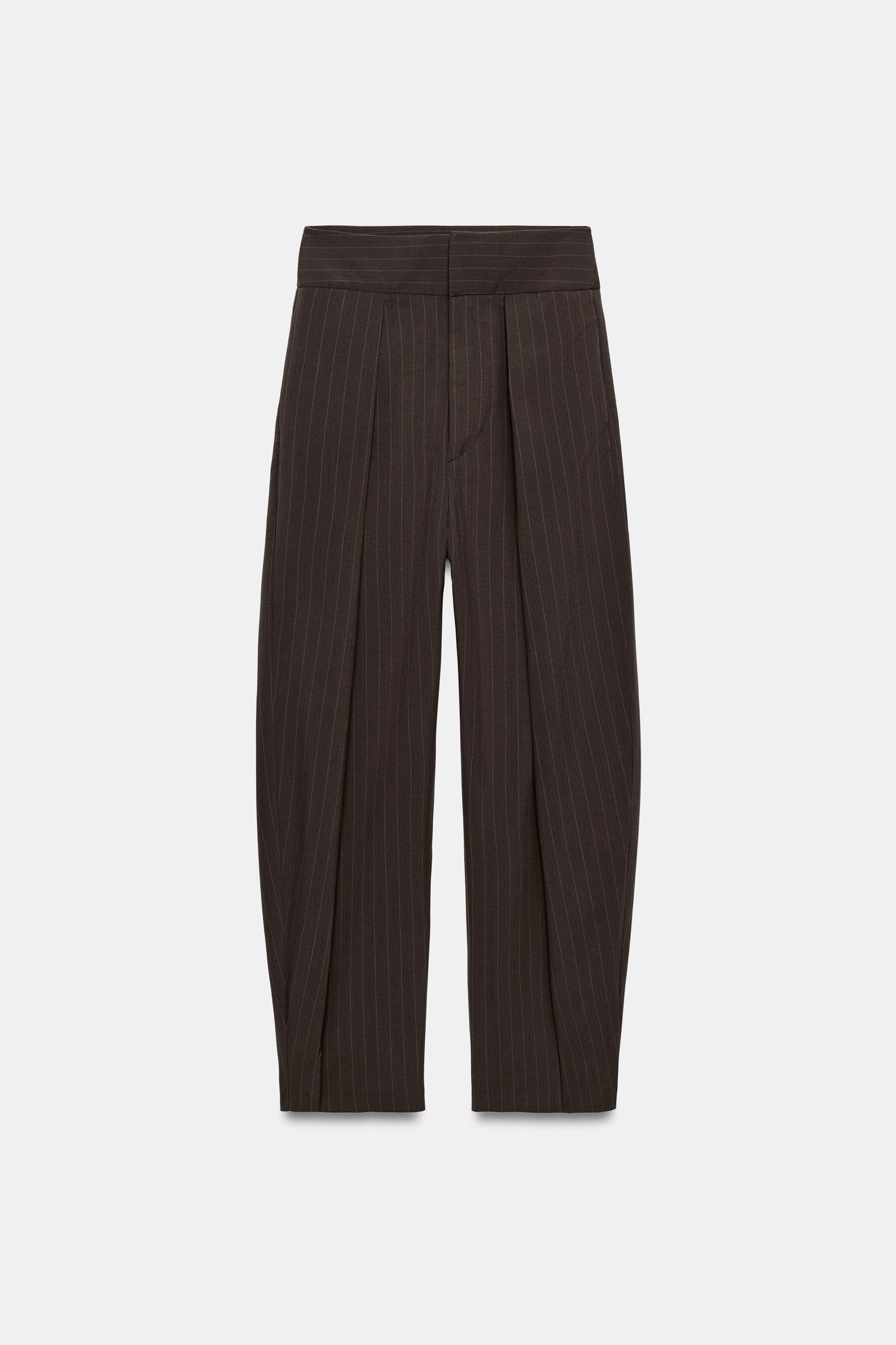 バルーンプリーツパンツ - Brown Stripes | ZARA Japan / 日本
