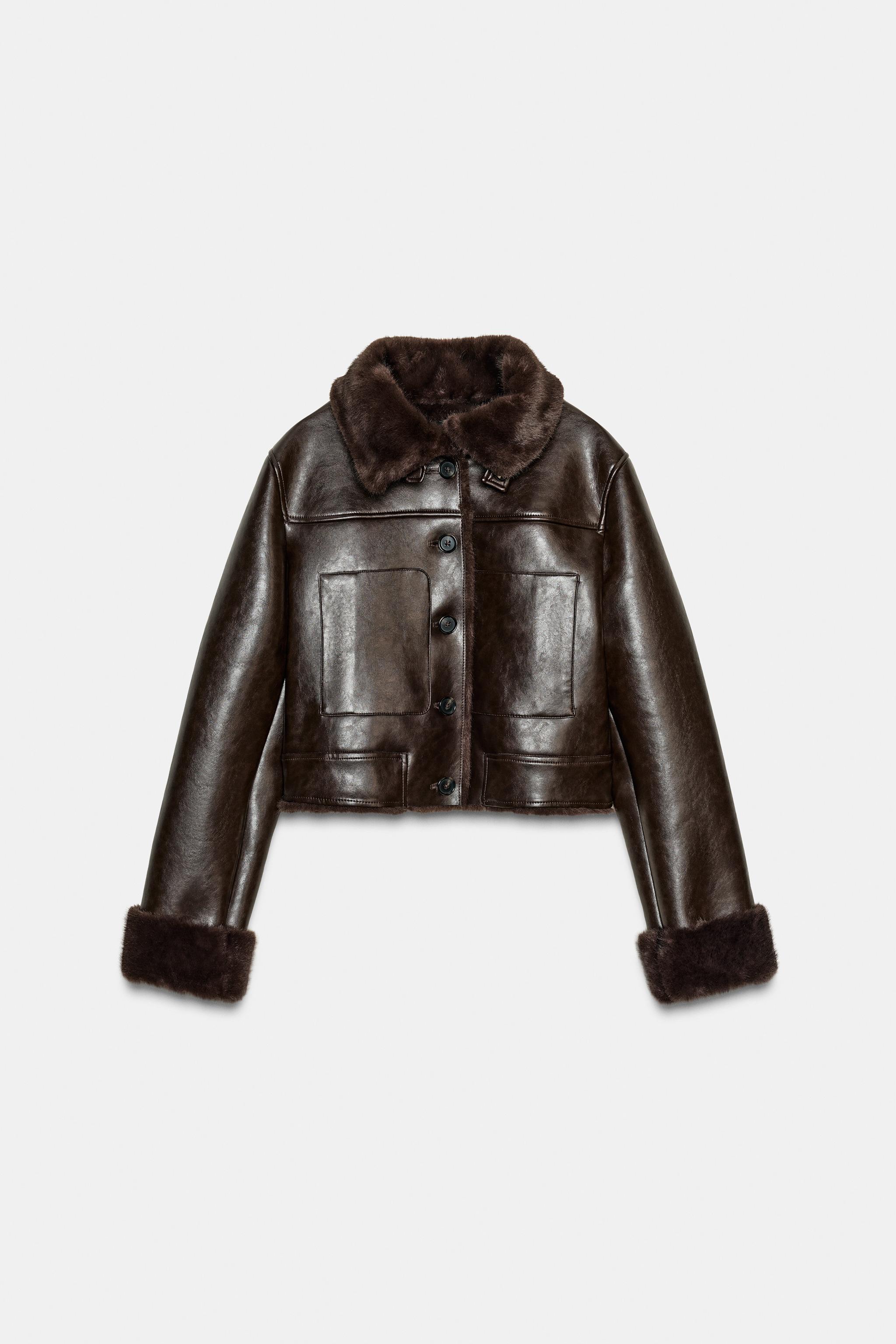 ZARA ダブルフェイス フェイクファージャケット ZARA】ダブルフェイス フェイクファージャケット (ZARA/ムートン