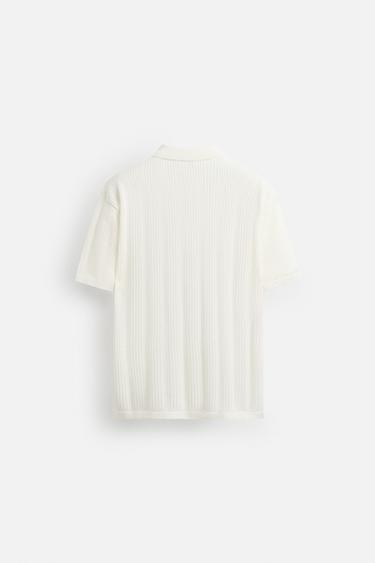 CHEMISE EN MAILLE AJOURÉE - Blanc cassé de Zara - Image 6