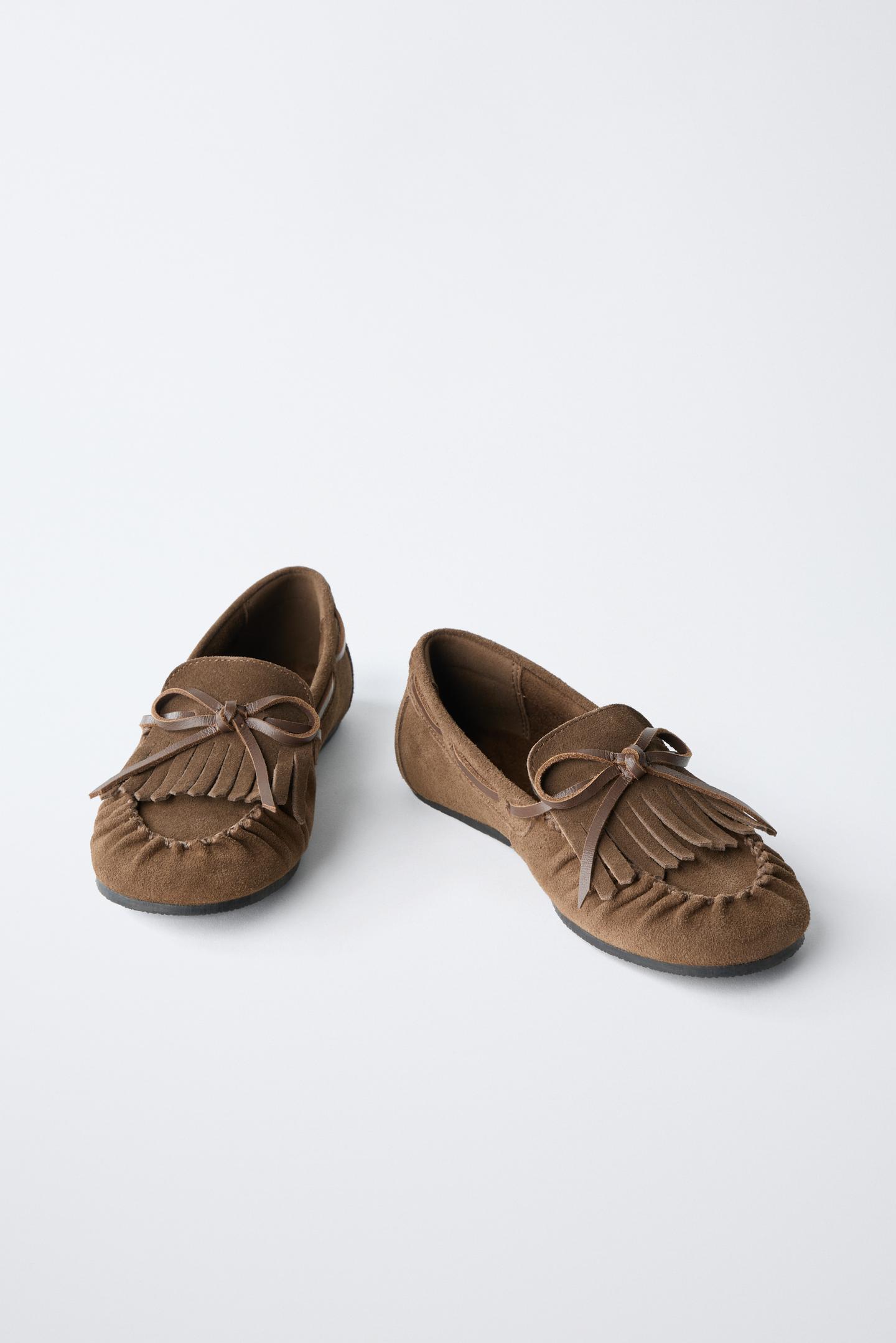 Детские туфли Zara Fringed, цвет: Коричневый — фото 4