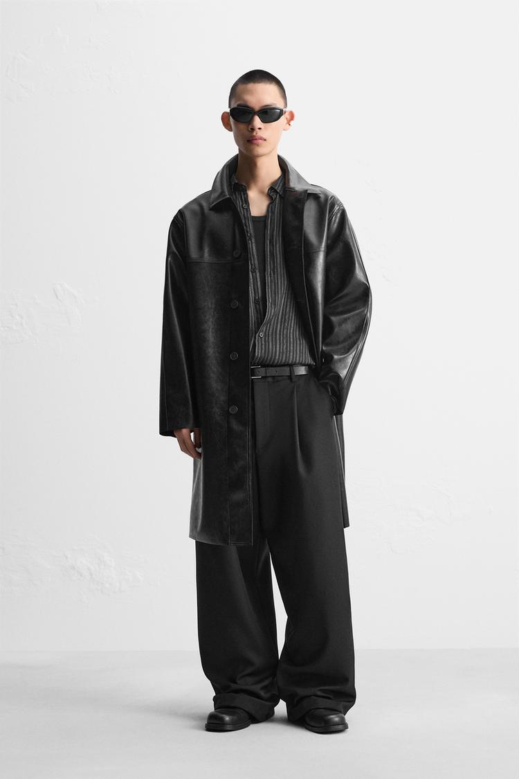 フェイクレザー コート - ブラック | ZARA Japan / 日本
