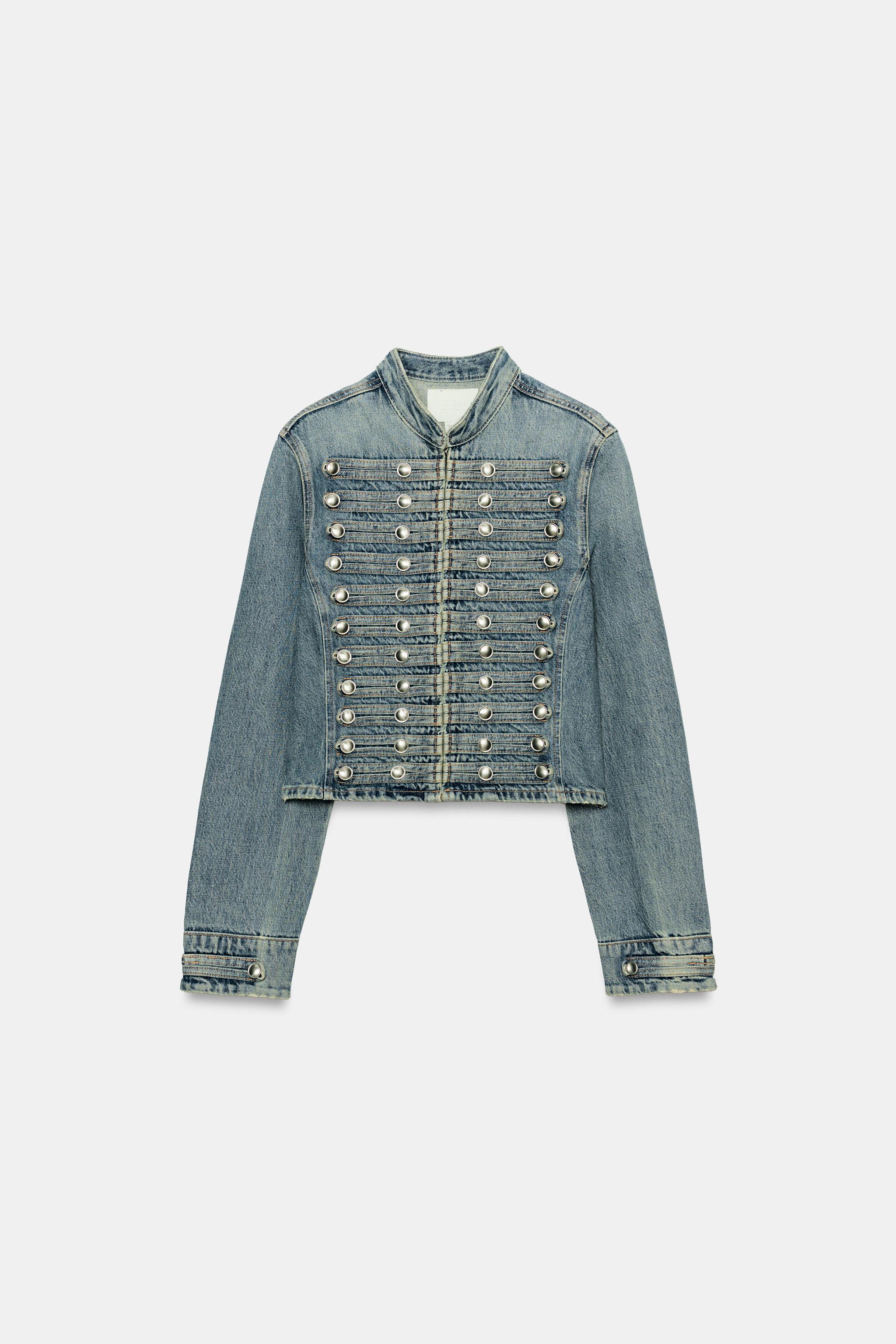 TRF DAR KESİM DÜĞMELİ DENIM CEKET - Görsel 5