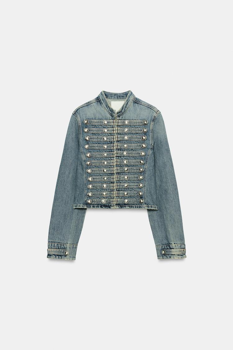 Chaqueta de mezclilla ajustada con botones TRF 5