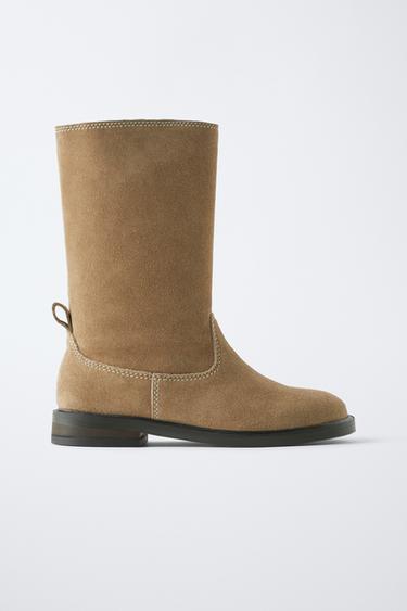 BOTA SERRAJE PIEL - Beige de Zara