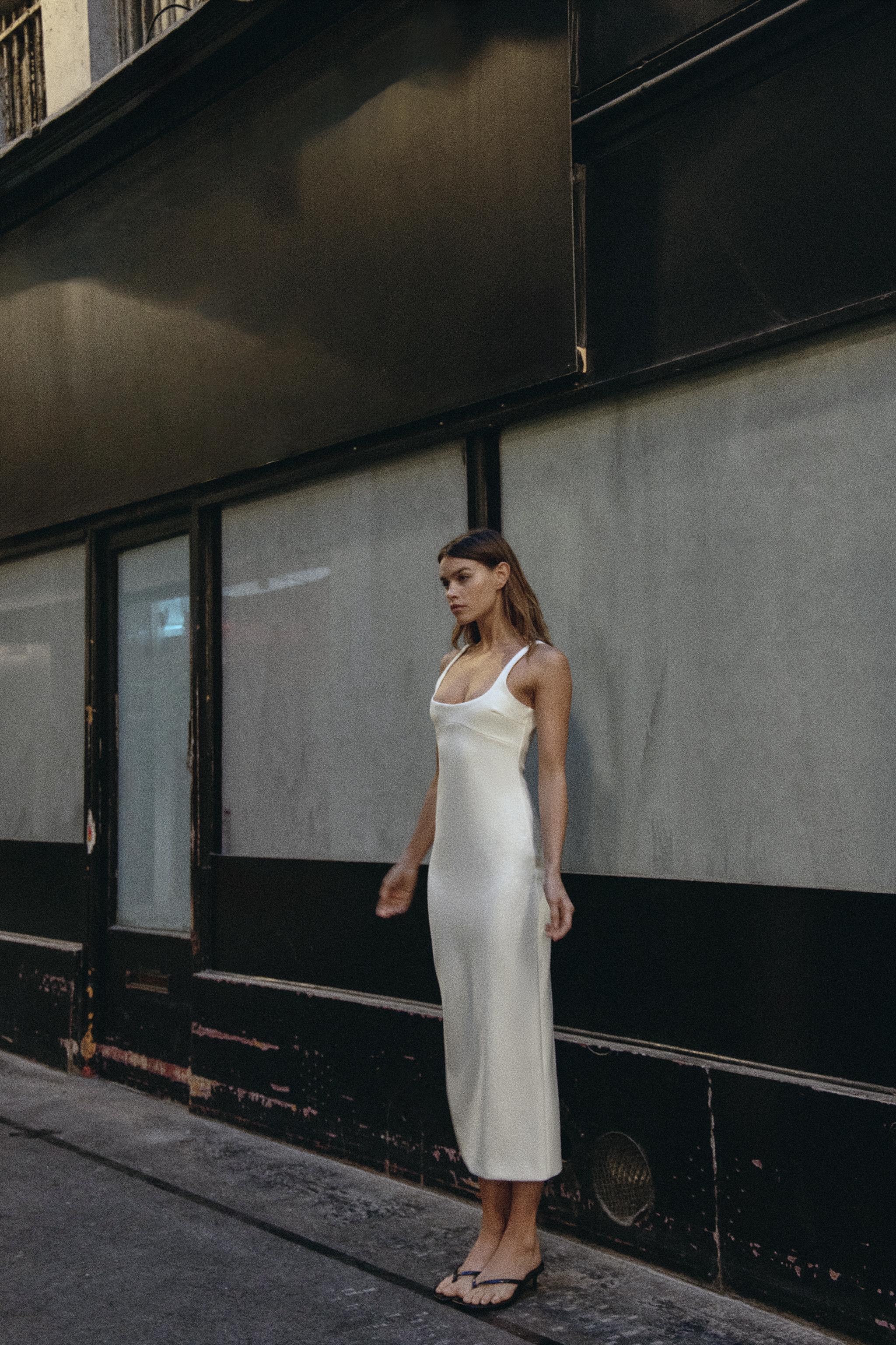 Zara white store midi dress