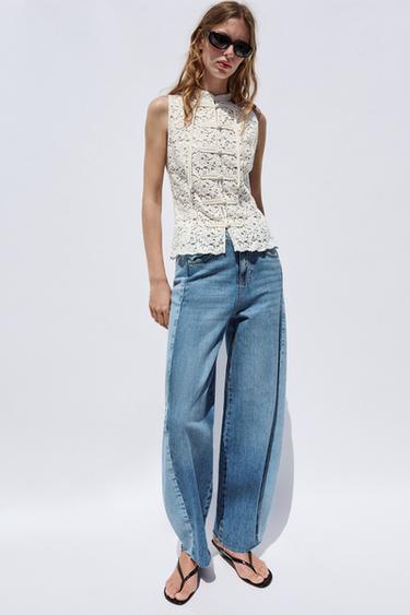 TOP GUIPUR ALAMARES - Blanco de Zara
