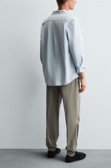 PANTALON STYLE JOGGING SLIM FIT - Kaki clair de Zara - Image 5