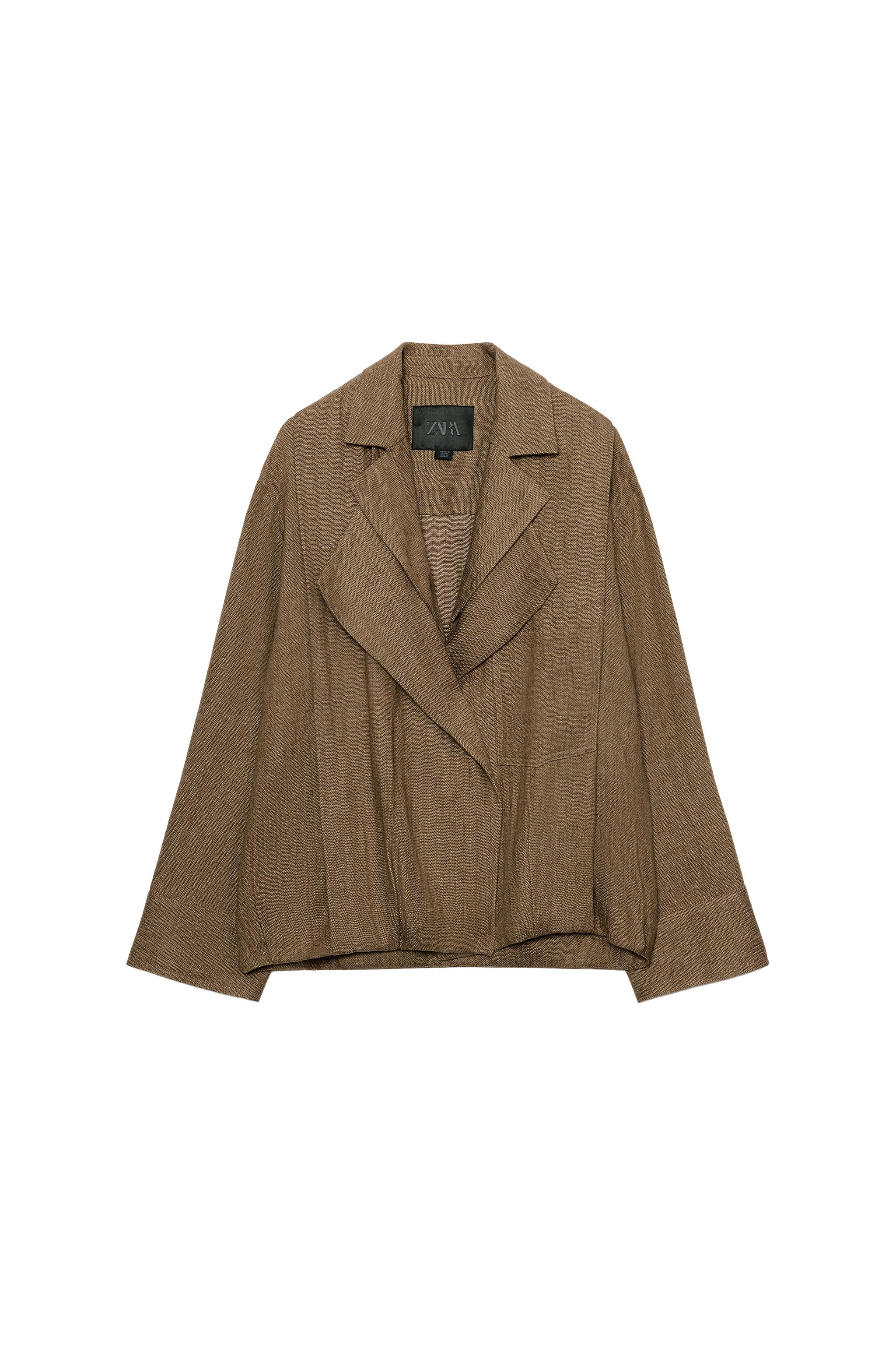 ウェスティ　ZARA リネン100% ボンバージャケット コットンリネンボンバージャケット - サンド | ZARA Japan / 日本