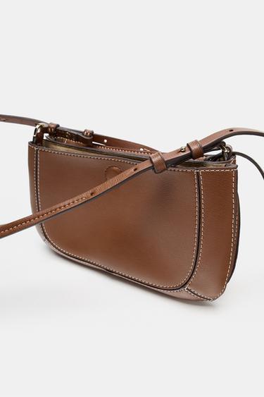 DOUBLE POCKET CROSSBODY BAG - Dark tan by Zara - Image 3