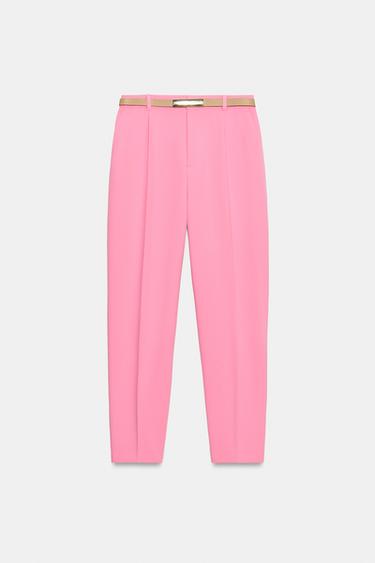 PANTALON 7/8 AVEC CEINTURE - Rose de Zara - Image 7